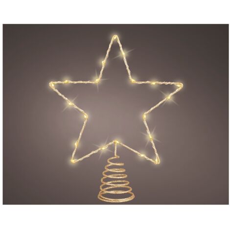 Goldener Christbaumstern mit Micro-LED-Leitung