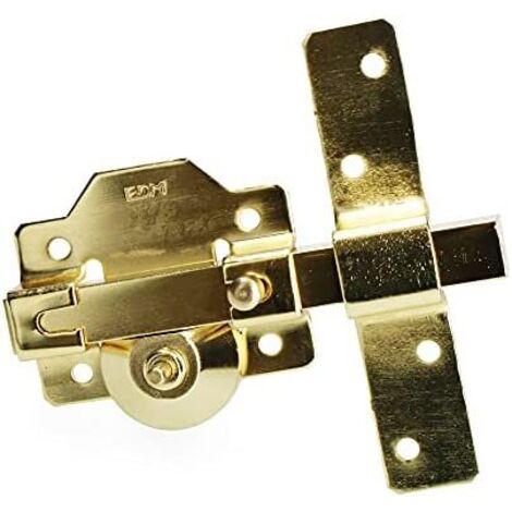 Goldener Einsteckriegel mit rundem Sicherheitszylinder und Riegelöffnung edm