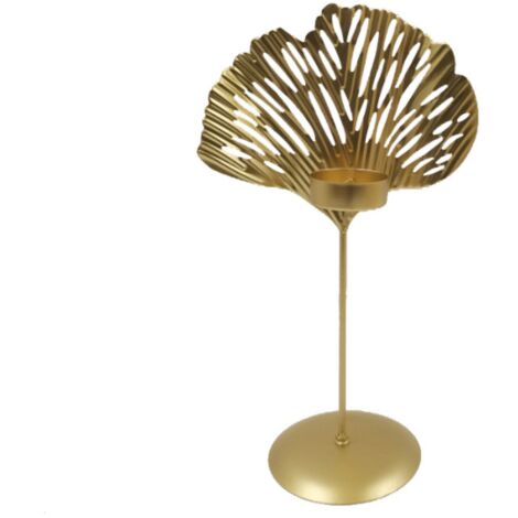 Goldener Kerzenhalter aus Metall, Tischdekoration, runder Kerzenhalter aus Eisen