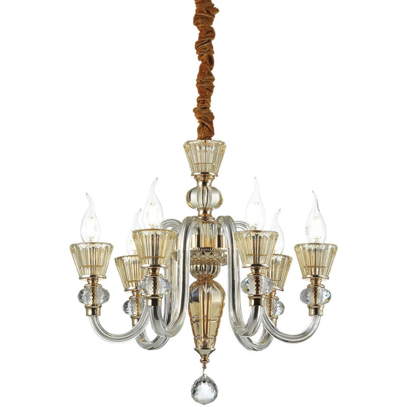 Ideal Lux Gelb Strauss - 6 Leichter Kronleuchter In Roségold, E14