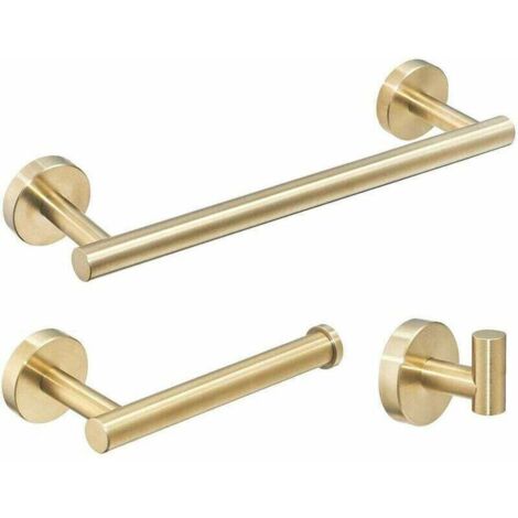 Goldenes Badezimmer-Accessoire-Set – Handtuchhalter, Handtuchstange, Ringhalter für Badezimmer