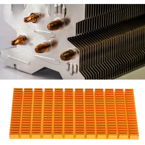 Goldfarbener Aluminium-Kühlkörper 120x64x6mm für Elektronik- und LED-Kühlung