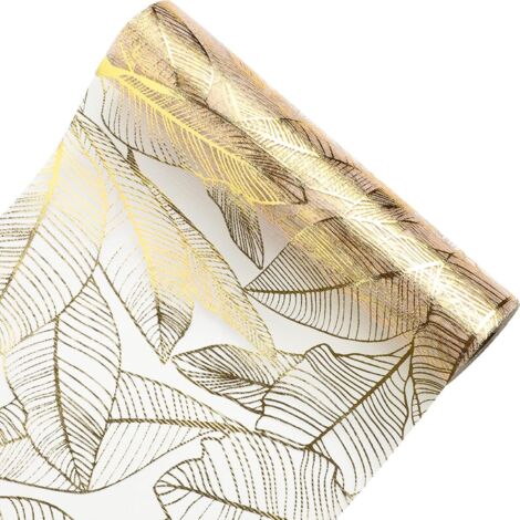 Goldfarbener Netz-Tischläufer, 28 cm × 275 cm, Polyester-Tischläufer mit Goldfolie, goldenes Tischband, Dekorationsrolle, Tüll, Ostern, für Geburtstag, Hochzeit, Weihnachten, DIY, Party, Feier, Dekor