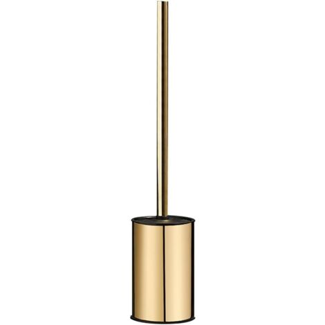 Goldfarbener Toilettenbürstenhalter zur Wandmontage, 304 Edelstahl, rund, für Badezimmer (Gold)，47cm