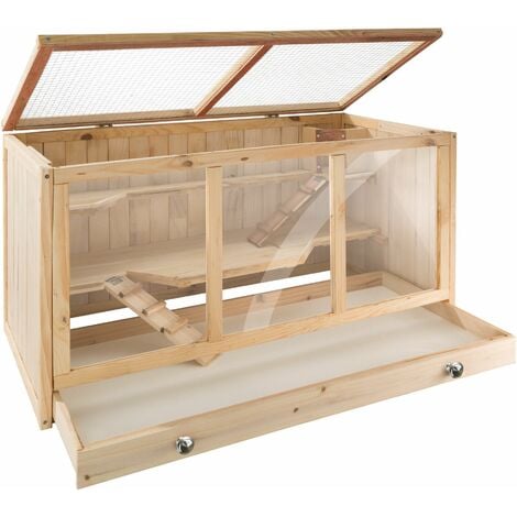 main image of "Goldie hamster cage - gerbil cage, hamster house, wooden hamster cage - brown"