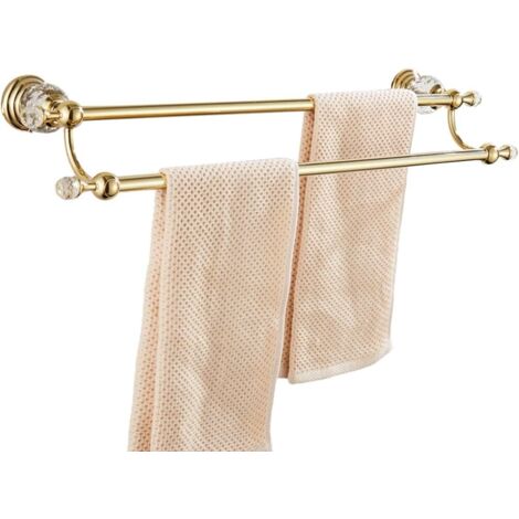 Goldkristall-Handtuchhalter, Badetuchhalter, Badezimmer-Hardware, zweipolig, Anhänger, hängender Handtuchhalter, Badezimmer-Handtuchhalter, Wandmontage, golden