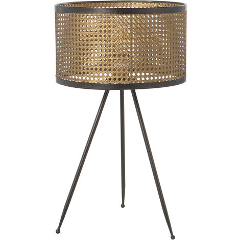 Goldmetall -Tischlampe, Weidenimitation, 1x27, max.60 ° 35x60 cm, Bildschirm: ° 35x20cmpour alle Stile, um dem Haus eine Note zu verleihen