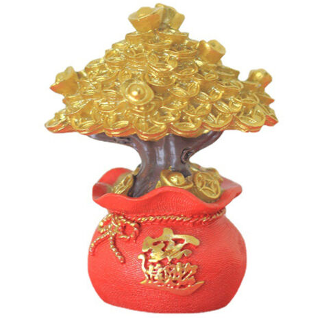 Goldmünzenbaum, Bonsai-Schreibtischdekoration, Glücksbaum, kleine Wohndekoration, Kunstharz, Wohnzimmer