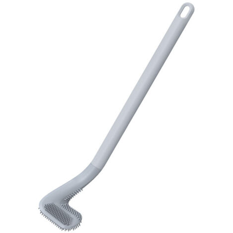 Golf Silikon-Toilettenbürste mit langem Griff, wandmontierte Reinigungs-Toilettenbürste mit Halter-Set (weiß)