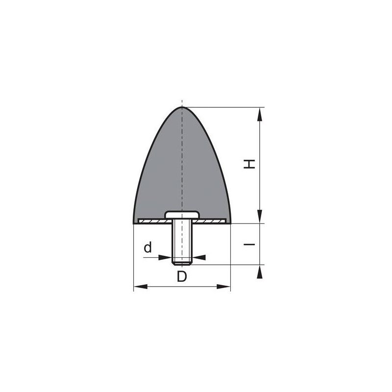 Bloque de silencio (tapón) caucho gp dp 50x58 M10x28