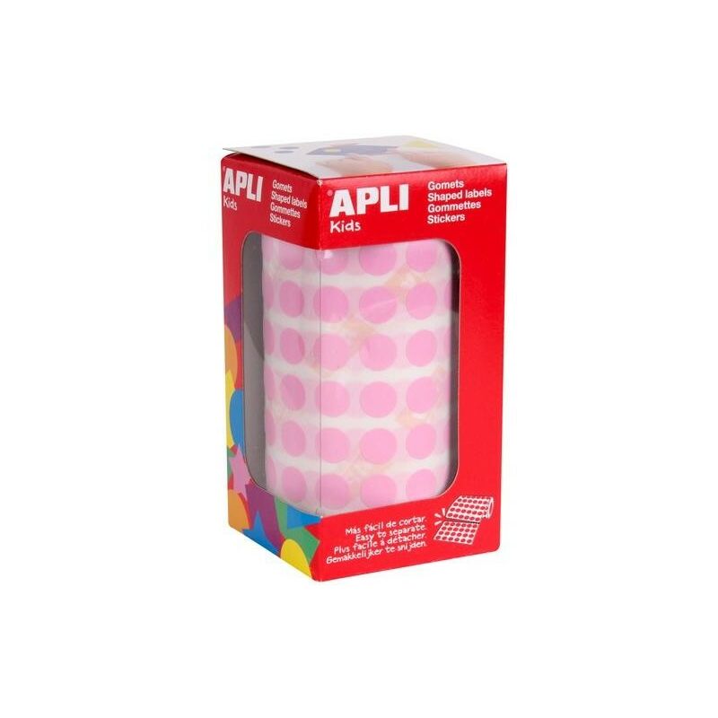 

Apli gomets redondos 105mm adhesivo permanente rosa -rollo 5192u-