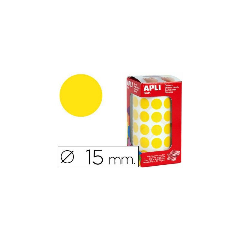 

Apli gomets redondos 15mm rollo amarillo -2832u-