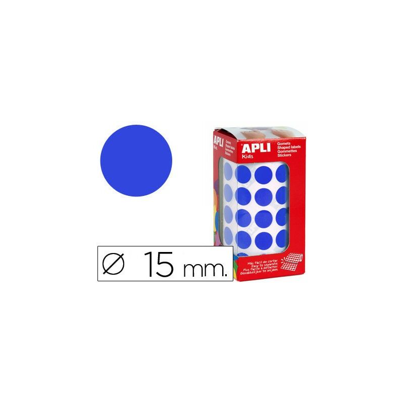 

Apli gomets redondos 15mm rollo azul -2832u-