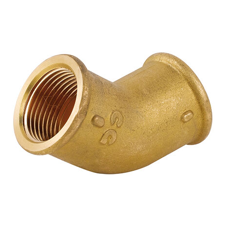 Gomito 45° ff in ottone giallo  1/2CAVAL