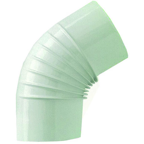 Gomito 45° porcellanato per stufe a legna bianco lucido - Diametro: Ø cm 13