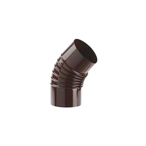 GOMITO 45  ° PORCELLANATO PER STUFE A LEGNA MARRONE ALA SMALTO CLASSIC   EE ¸ mm.130    ALA