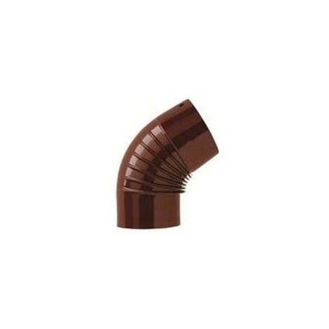 GOMITO 45  ° PORCELLANATO PER STUFE A LEGNA MARRONE LUCIDO   EE ¸ cm.10    SAVE