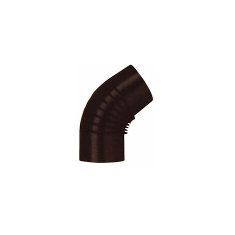 GOMITO 45  ° PORCELLANATO PER STUFE A LEGNA NERO OPACO   EE ¸ cm.12    SAVE