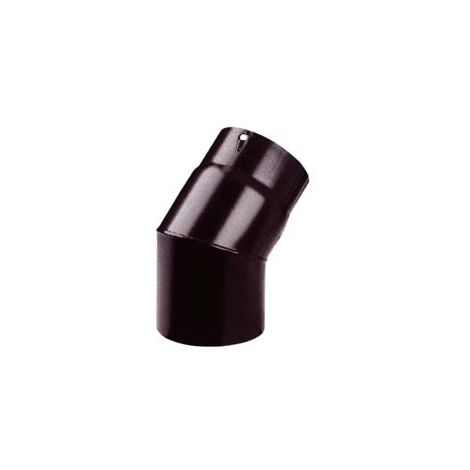 GOMITO 45  ° PORCELLANATO PER STUFE A LEGNA NERO OPACO PESANTE MM.12   EE ¸ cm.14    SAVE