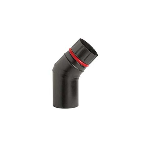 GOMITO 45  ° PORCELLANATO PER STUFE A PELLET NERO OPACO ALA PELLET ECO   EE ¸ mm.100    ALA