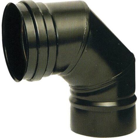 GOMITO 90° Ø12CM TUBO STUFA PELLET ACCIAIO INOX NERO