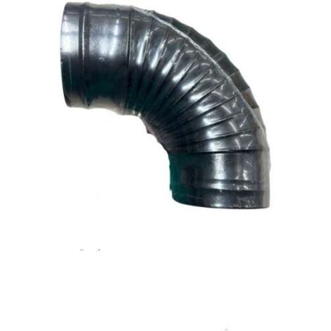 Gomito 90° in Acciaio Smaltato Nero Opaco - D. 10 cm - Tubo per Stufe