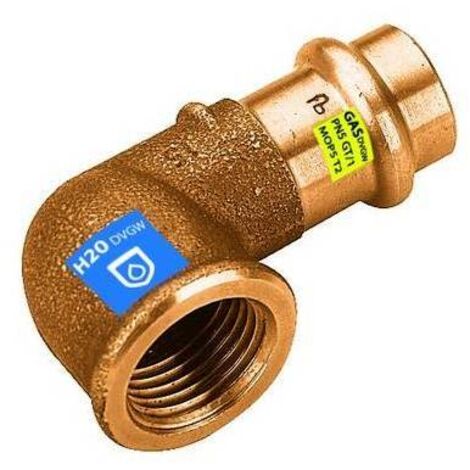 GOMITO 90° IN BRONZO A PRESSARE F X FIL F ACQUA/GAS Diam. 15 x 1/2 FRABO