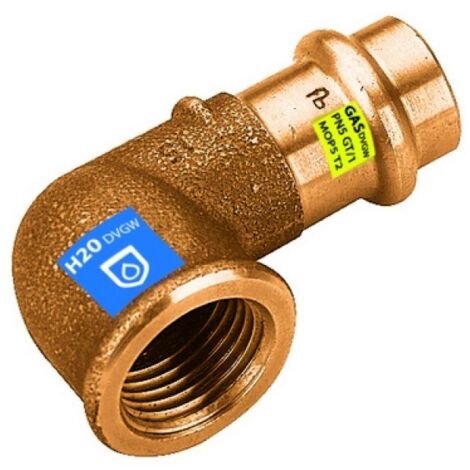 GOMITO 90° IN BRONZO A PRESSARE F X FIL F ACQUA/GAS Diam. 18 x 3/4