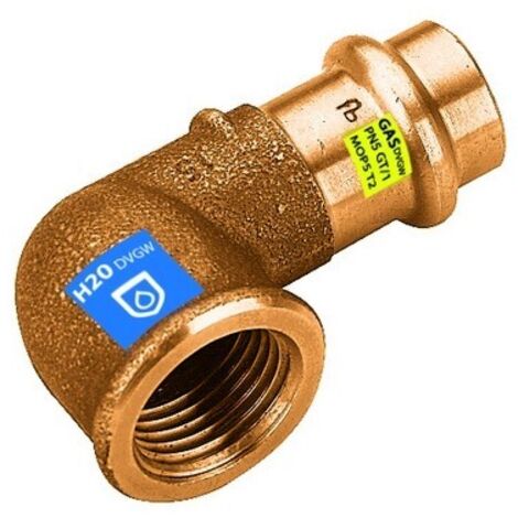 GOMITO 90° IN BRONZO A PRESSARE F X FIL F ACQUA/GAS Diam. 35 x 1"1/4