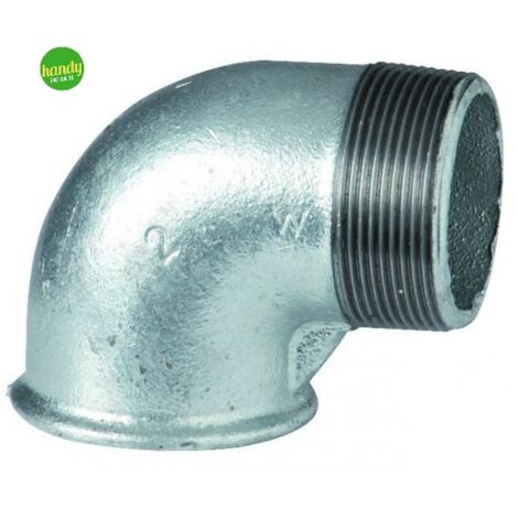 Gomito 90° in ghisa zincato gf maschio femmina 1