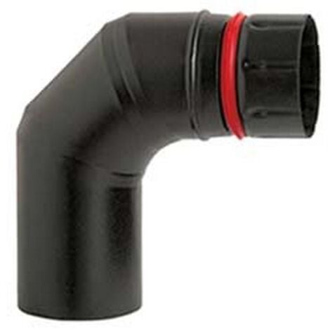 GOMITO 90 PORCELLANATO PER STUFE A PELLET NERO OPACO "ALA PELLET ECO" -  MM.80