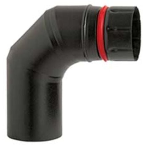 Gomito 90° porcellanato per stufe a pellet nero opaco "ala pellet eco" - ø mm.80 Ala