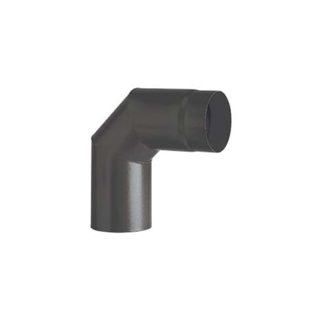 GOMITO 90Â° PORCELLANATO PER STUFE A LEGNA NERO OPACO ALA SMALTO TOP- - ÃE¸ mm.120 - 1 pezzi ALA