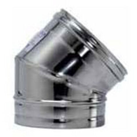 GOMITO A 45° INOX AISI 304 PER STUFA Ø cm.14 IDROWEB