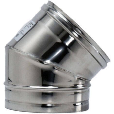GOMITO A 45 ° INOX AISI 304 PER STUFA EE cm.15