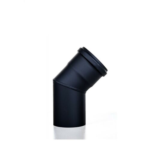Gomito a 45° linea pellet in acciaio nero diametro 100 tubo per fumi curva