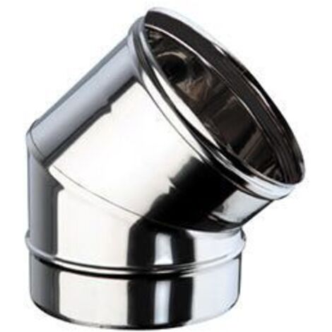 Gomito a 45° monoparete in acciaio inox   100 mm