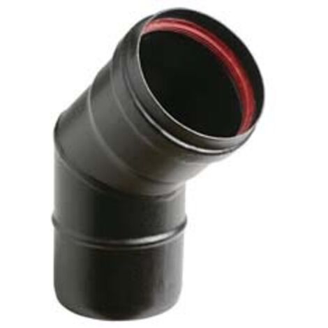 GOMITO A 45  ° PER STUFE A PELLET NERO OPACO ALA PELLET AETERNUM   EE ¸ mm.100    ALA