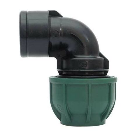 Gomito a 90° a stringere con derivazione fil. femmina ø mm 32x3/4" - 10 pn