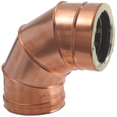 Gomito A 90° Coibentato in Rame ed Acciaio Inox  100-150 mm