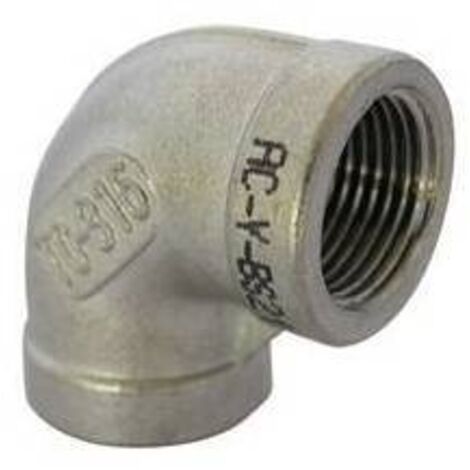 GOMITO A 90° FF ACCIAIO INOX Misura: 3/8"