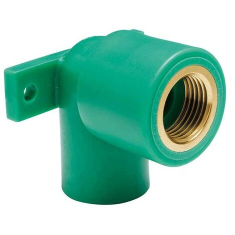 Gomito a 90° filettato femmina con staffa doppia in pp-r : Diametro - 20X1/2"