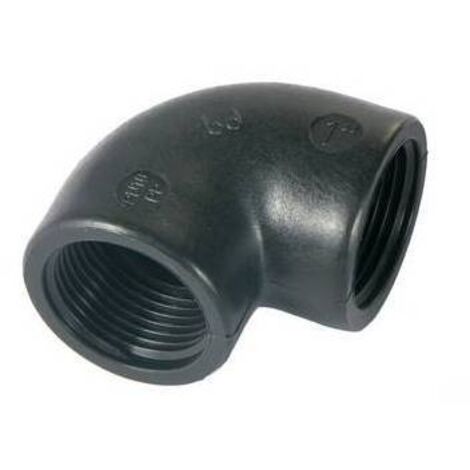 GOMITO A 90° IN PP NERO 1/2"