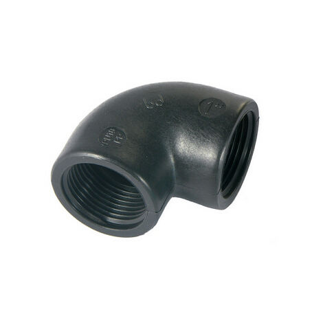 Gomito a 90° in pp nero 1"