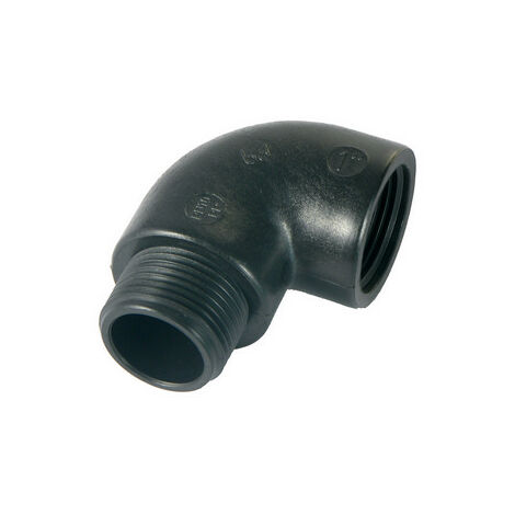 Gomito a 90° in pp nero 1"
