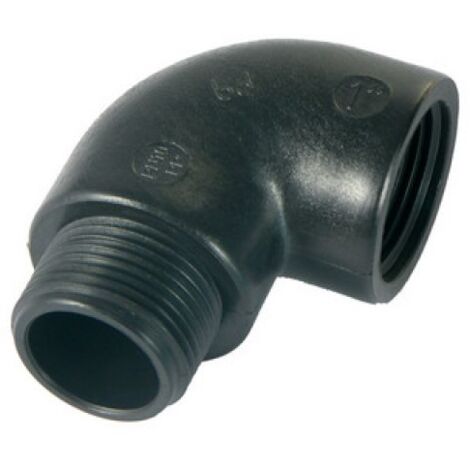 GOMITO A 90° IN PP NERO 1&quot M/F