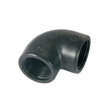 GOMITO A 90° IN PP NERO                                                3/4