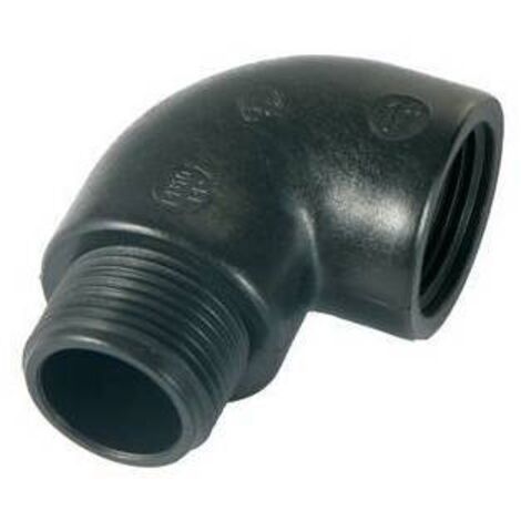 GOMITO A 90° IN PP NERO Misura: 3/4"