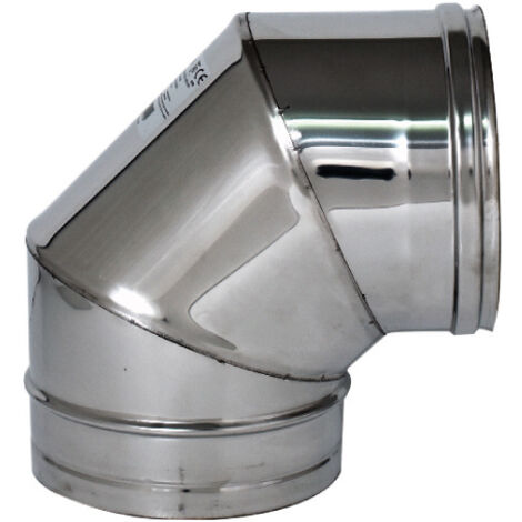 GOMITO A 90 ° INOX AISI 304 PER STUFA EE cm. 18
