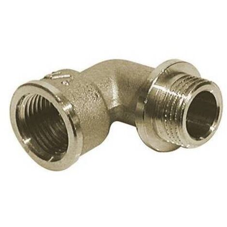 GOMITO A 90° MF CON BATTUTA IN OTTONE GIALLO Diam. 1/2 TIEMME